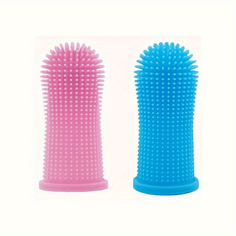 Dog Toothbrush 360 Degree Brushing Kit Cat Toothbrush Dog Teeth Cleaning Finger Toothbrush for Small and Large Pets 2 Pack Without Battery