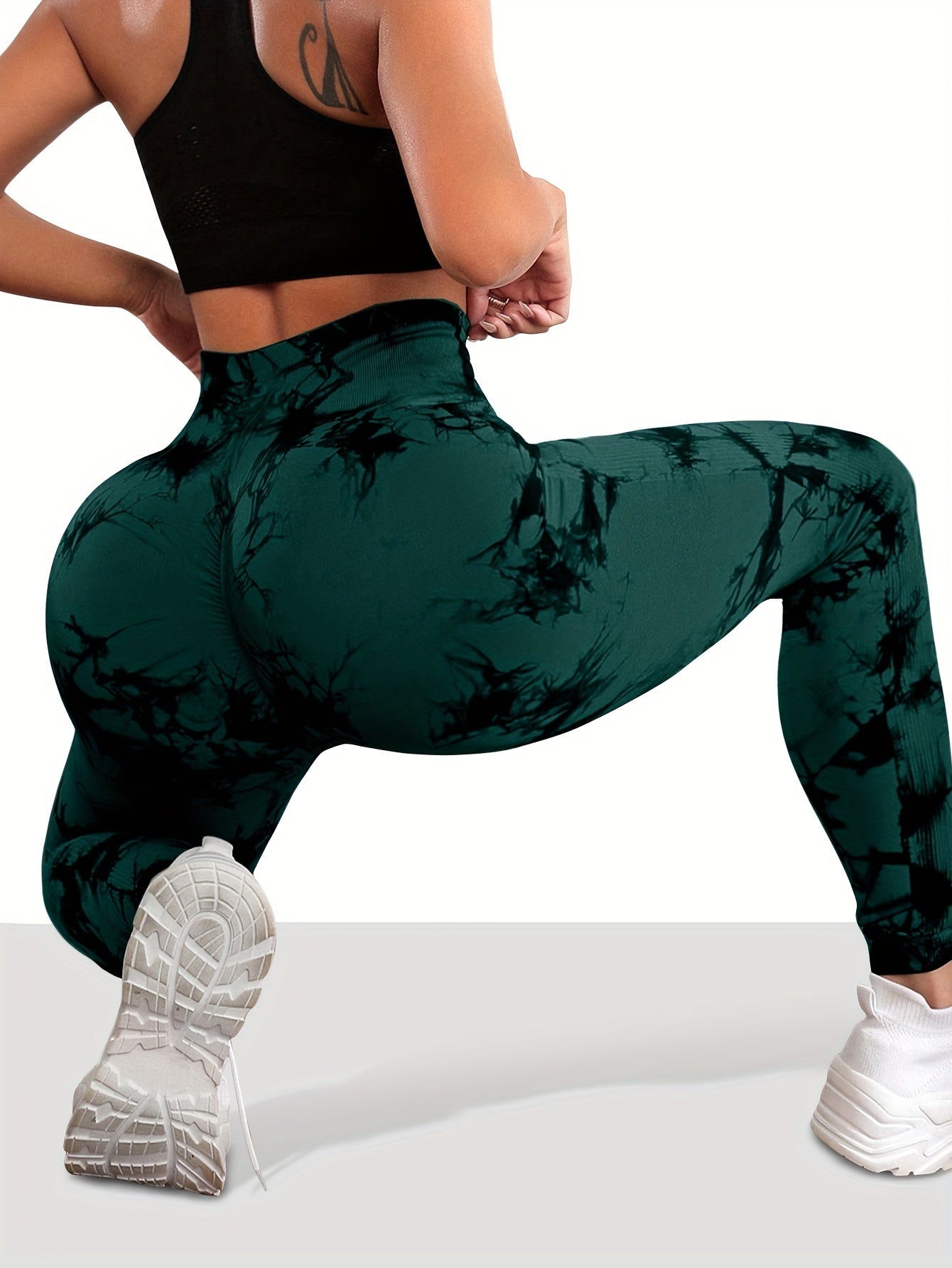 6pcs Seamless High Waist Tie Dye Yoga Trousers for Women Fitness and Workout Clothing