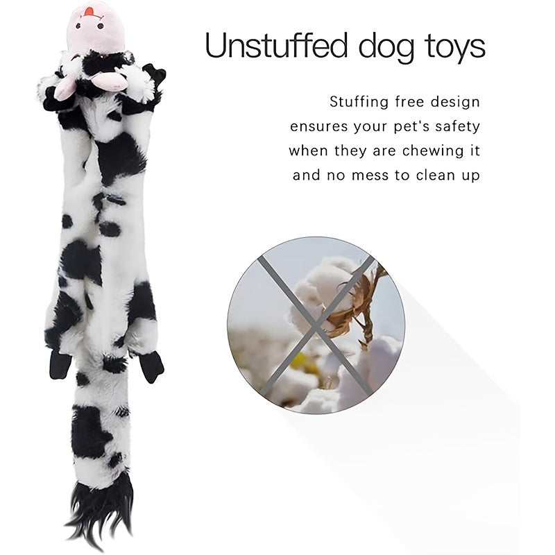 5 Pack Squeaky Dog Toys Plush Chew Toys No Stuffing Crinkle Doggie Toys For Large And Medium Dogs Multi Colored