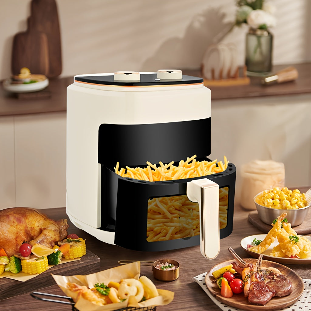 SUSTEAS 4QT Air Fryer 8-in-1 Adjustable Temp Beige