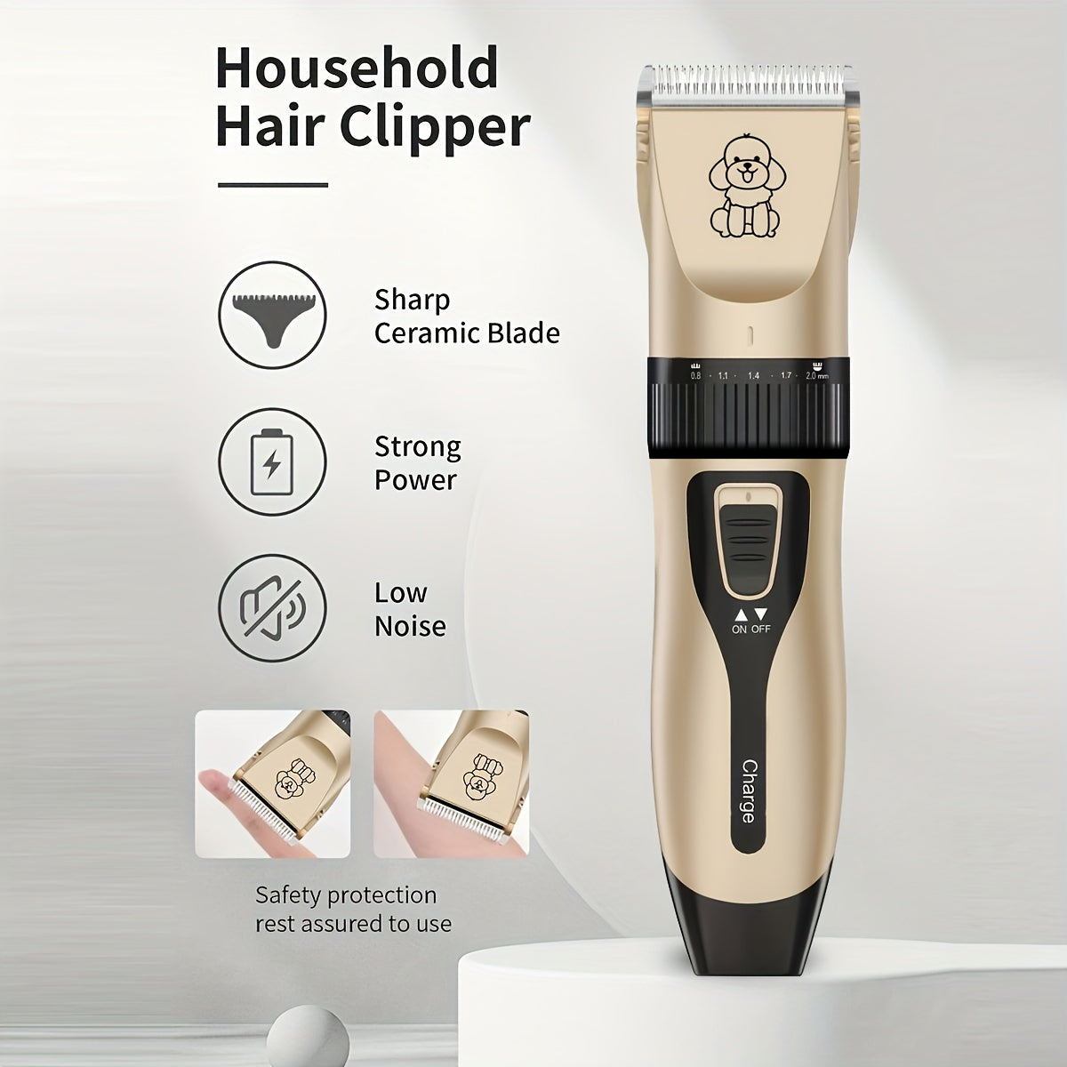 Low-Noise Professional Cordless Pet Grooming Clipper