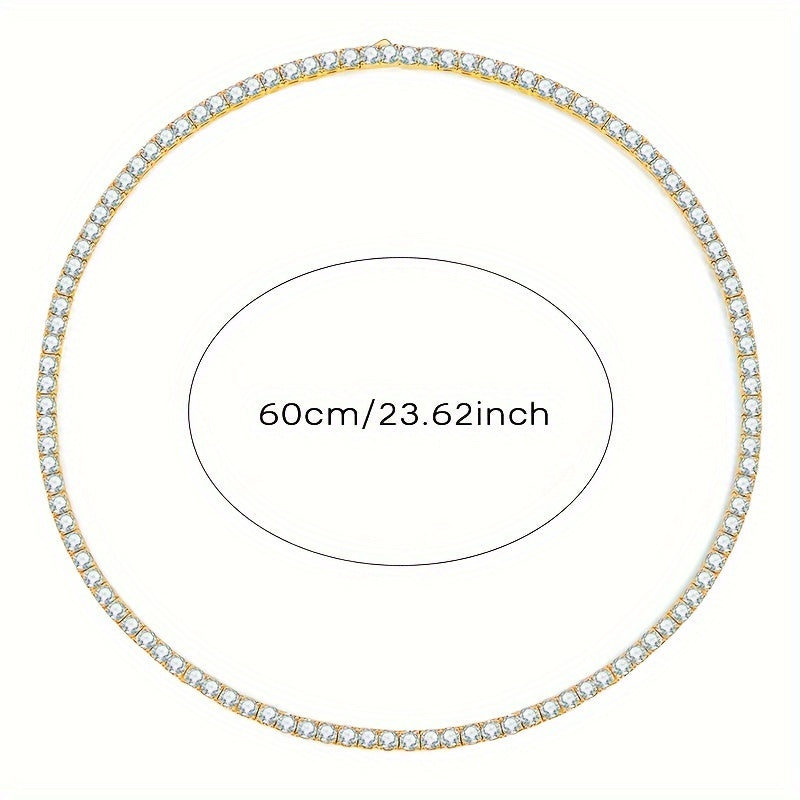 Moissanite Necklace - 925 Sterling Silver Tennis Chain Couples