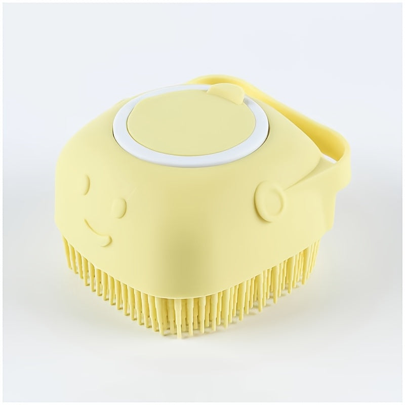 Soft Silicone Pet Bath Brush with Built-in Shampoo Dispenser
