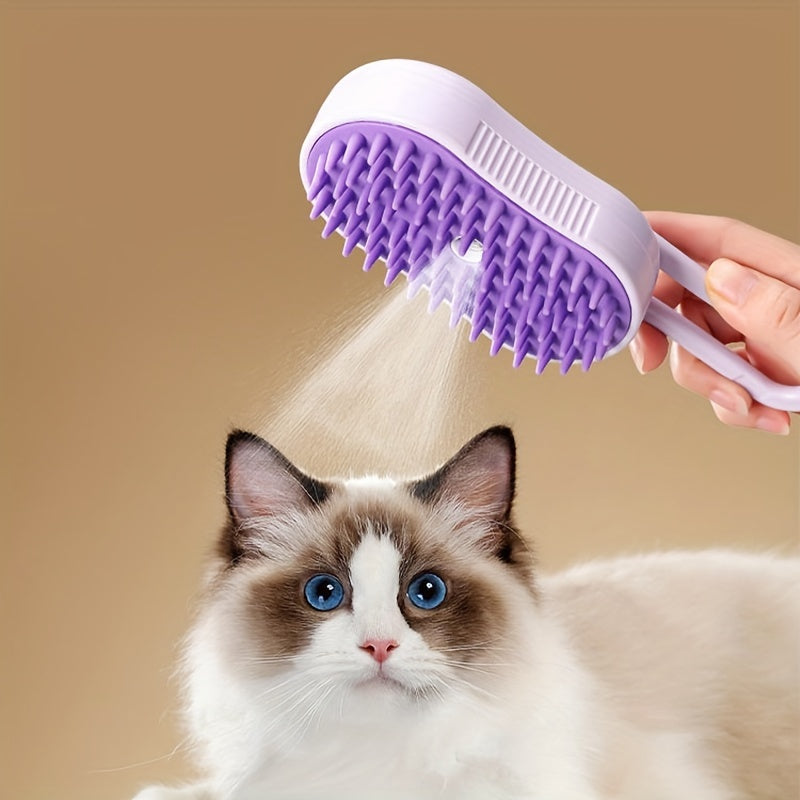 No Rinse Cleaning Brush For Pets Steam Fluff Removal Massage Comb Pet Bath Brush Automatic Hair Removal Spray And Anti Static Massage Comb For Dog And Cat Grooming