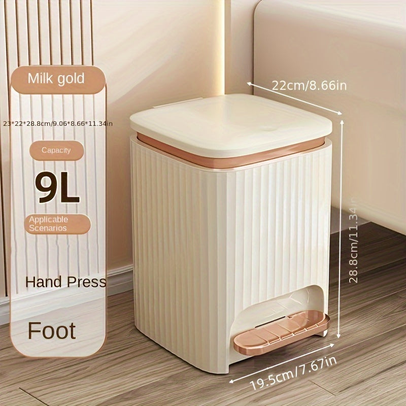 Luxury Large-Capacity Foot Pedal Trash Can with Odor Seal