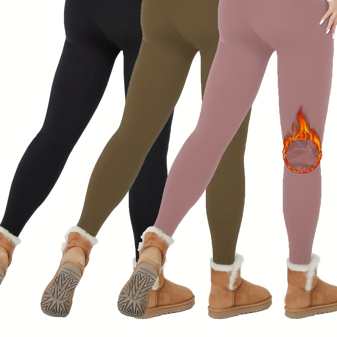 3 Pack Super Soft Plush Lined Thermal Leggings for Women, Workout Yoga Running Warm Pants