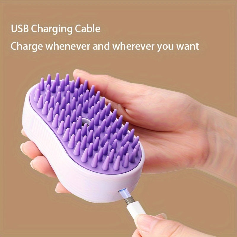 No Rinse Cleaning Brush For Pets Steam Fluff Removal Massage Comb Pet Bath Brush Automatic Hair Removal Spray And Anti Static Massage Comb For Dog And Cat Grooming