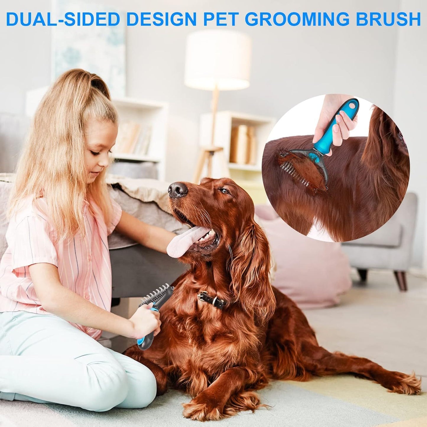 Ergonomic Double-Sided Undercoat Rake for Dogs and Cats