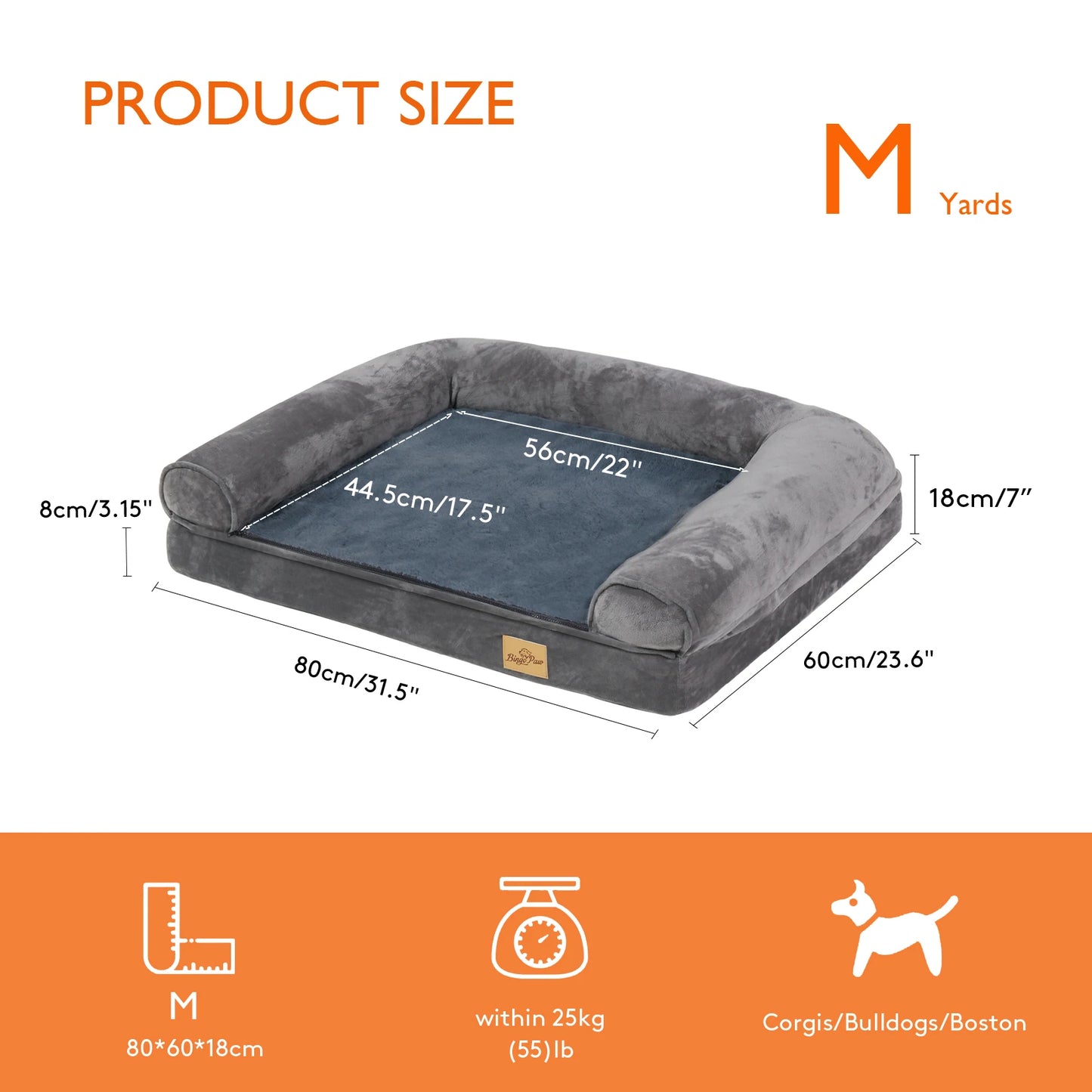 Extra Large Orthopedic Pet bed with Removable Washable Cover Soft Sponge Foam