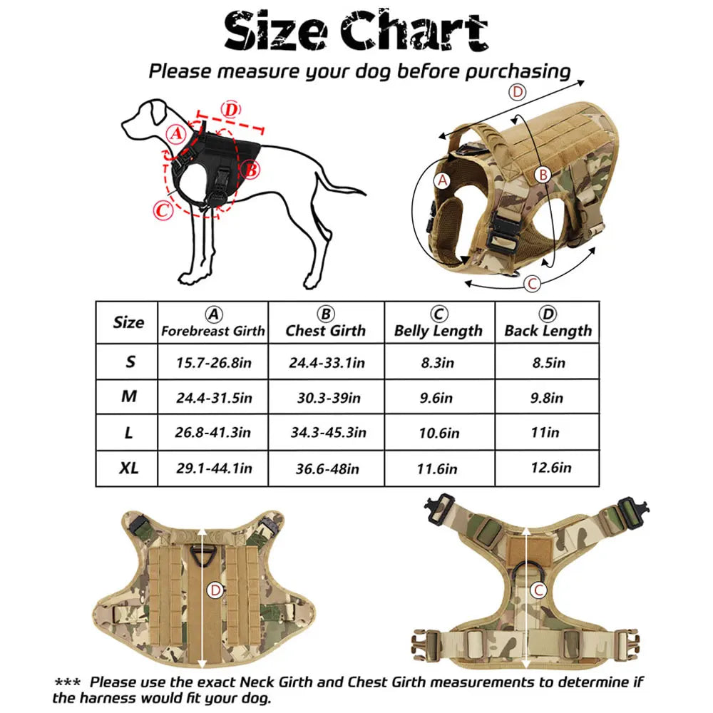 Large Dog Harness And Leash Training Walking Vest Set