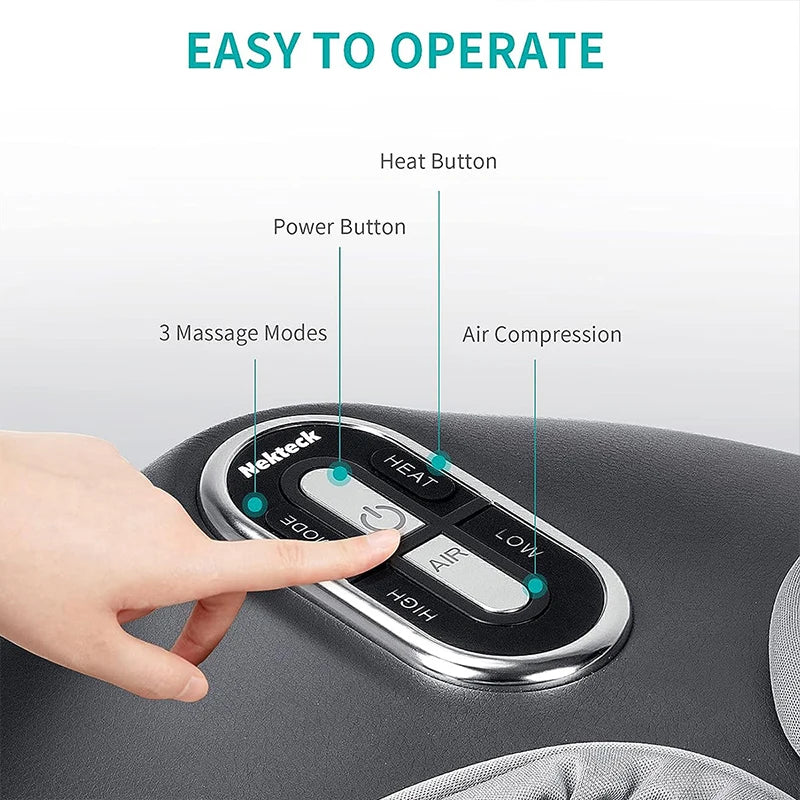 Nekteck Foot Massager Heating Therapy Air Compression Shiatsu