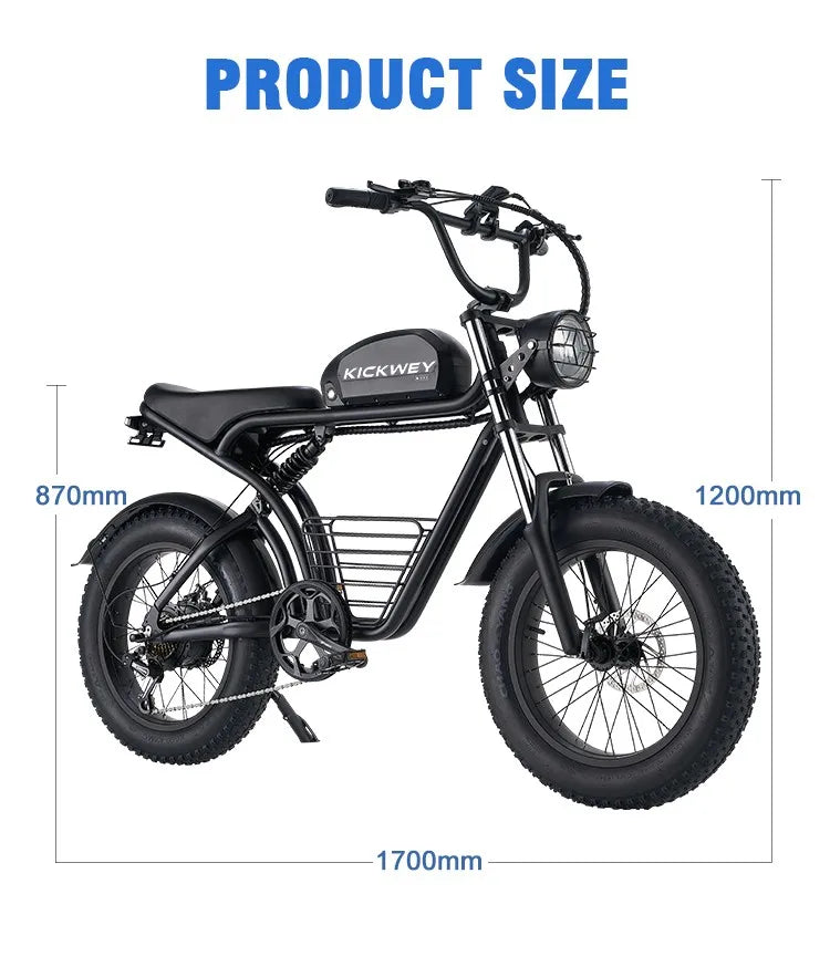 4.0Fat Electric Bike for Adults 1500W 40MPH 75Miles E-Bike