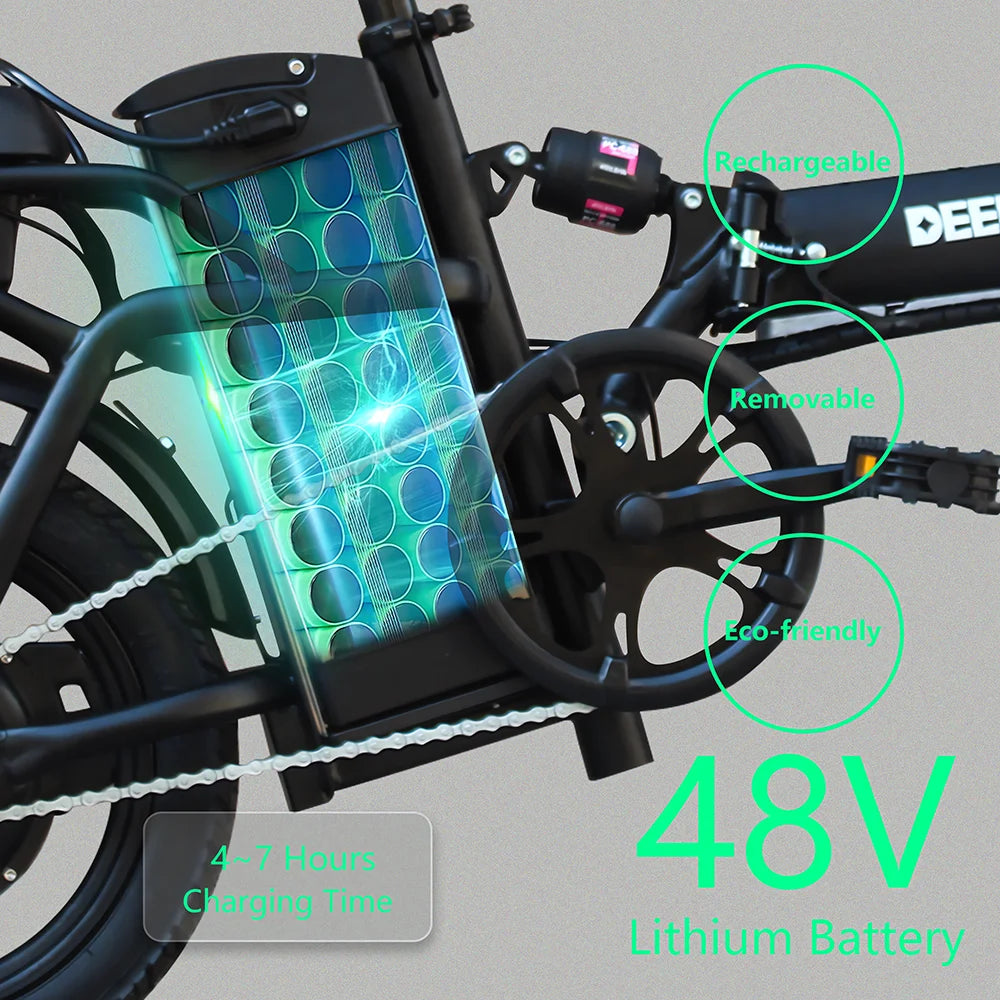 14 inch Folding Electric Bike Adults Ebike 48V 15AH 400W Max 32KM/H Cycling Bicycle Electric Bikes City