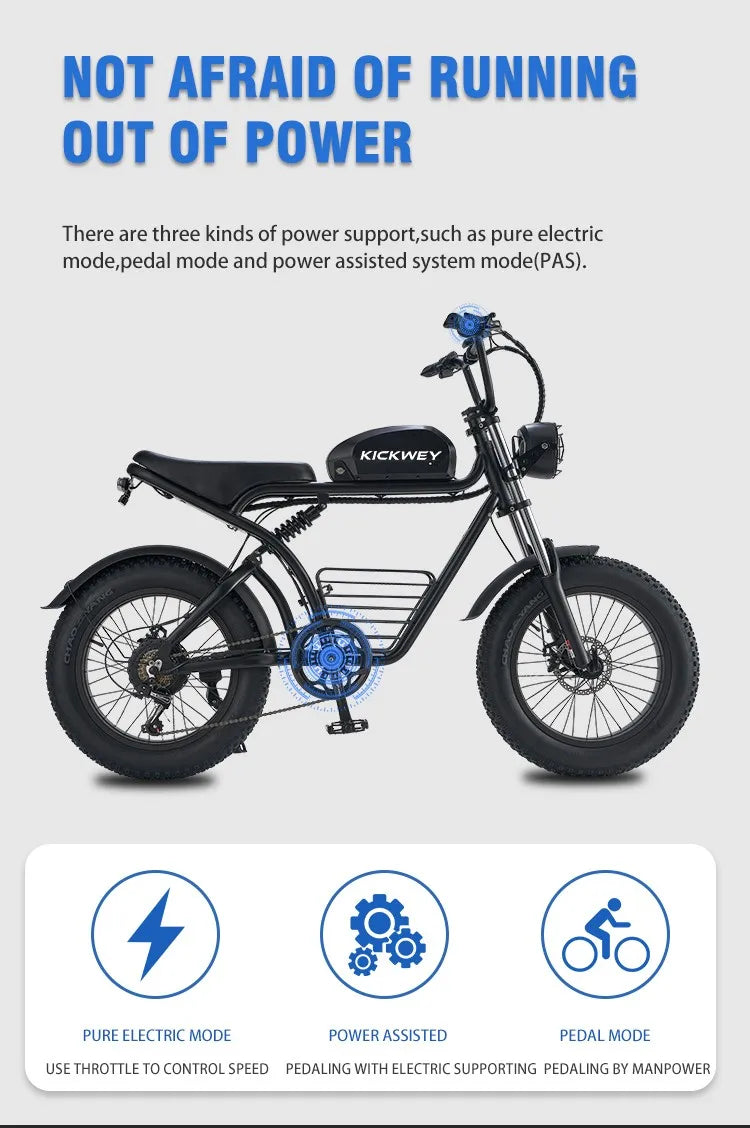 4.0Fat Electric Bike for Adults 1500W 40MPH 75Miles E-Bike