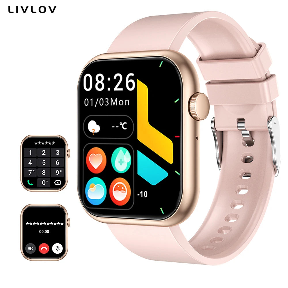 AI Voice Assistant Smart Watch, 2.0 HD Screen, Temp Check