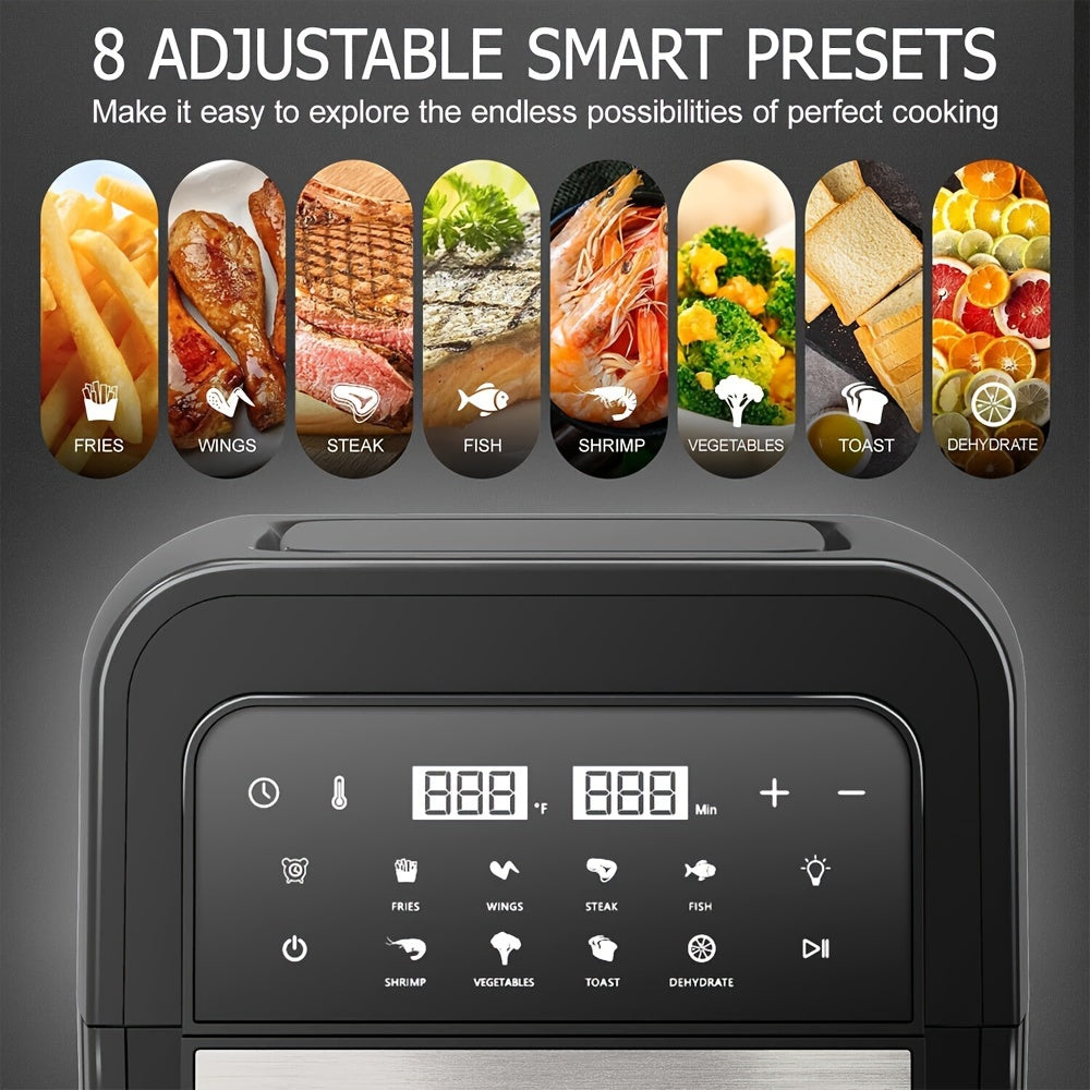 6.5 Quart Air Fryer Electric Hot Airfryers Oven Oil Free Cooker with 8 Presets, Digital LCD Touch Screen, Non-Stick Basket