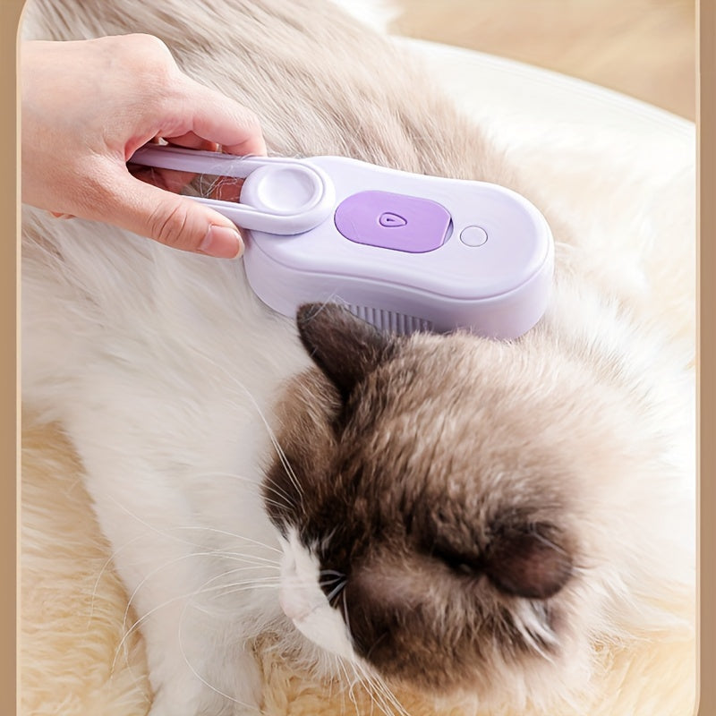 No Rinse Cleaning Brush For Pets Steam Fluff Removal Massage Comb Pet Bath Brush Automatic Hair Removal Spray And Anti Static Massage Comb For Dog And Cat Grooming