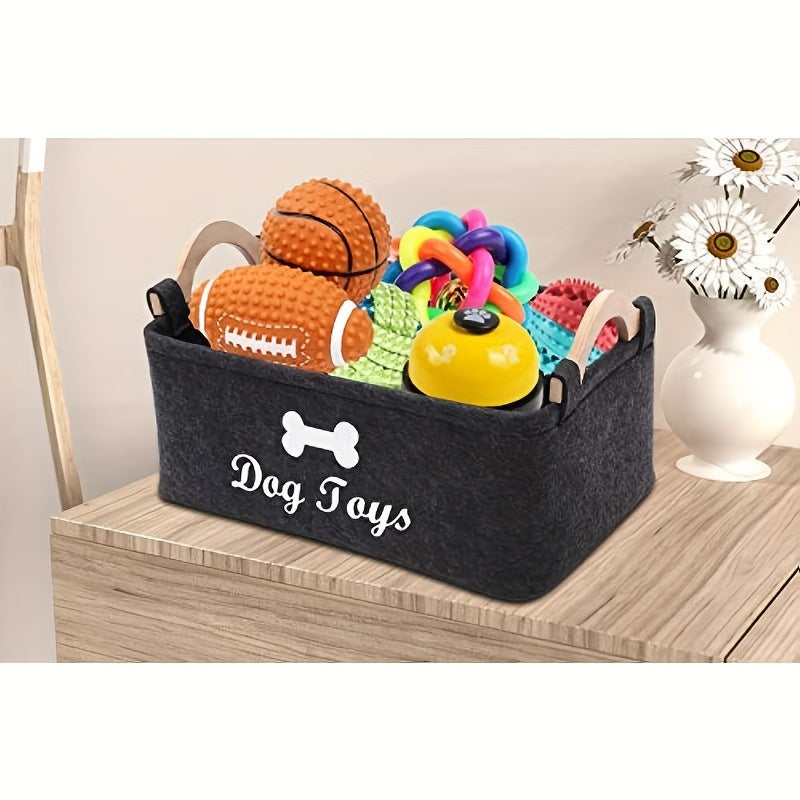 Perfect Pet Storage Basket Chest Organizer Felt Dog Toy Box