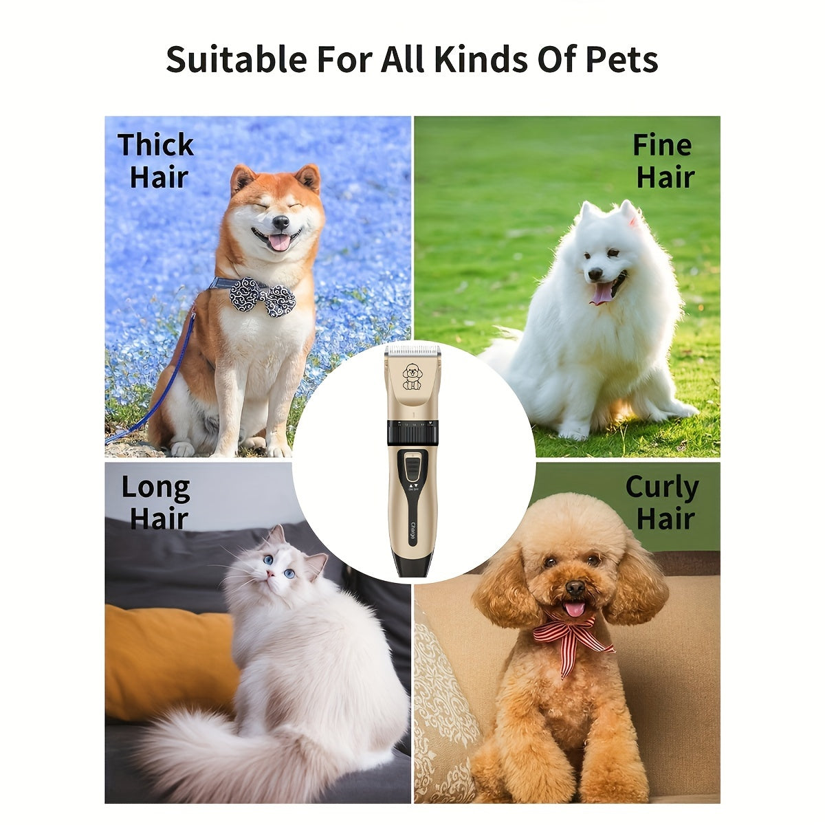 Low-Noise Professional Cordless Pet Grooming Clipper