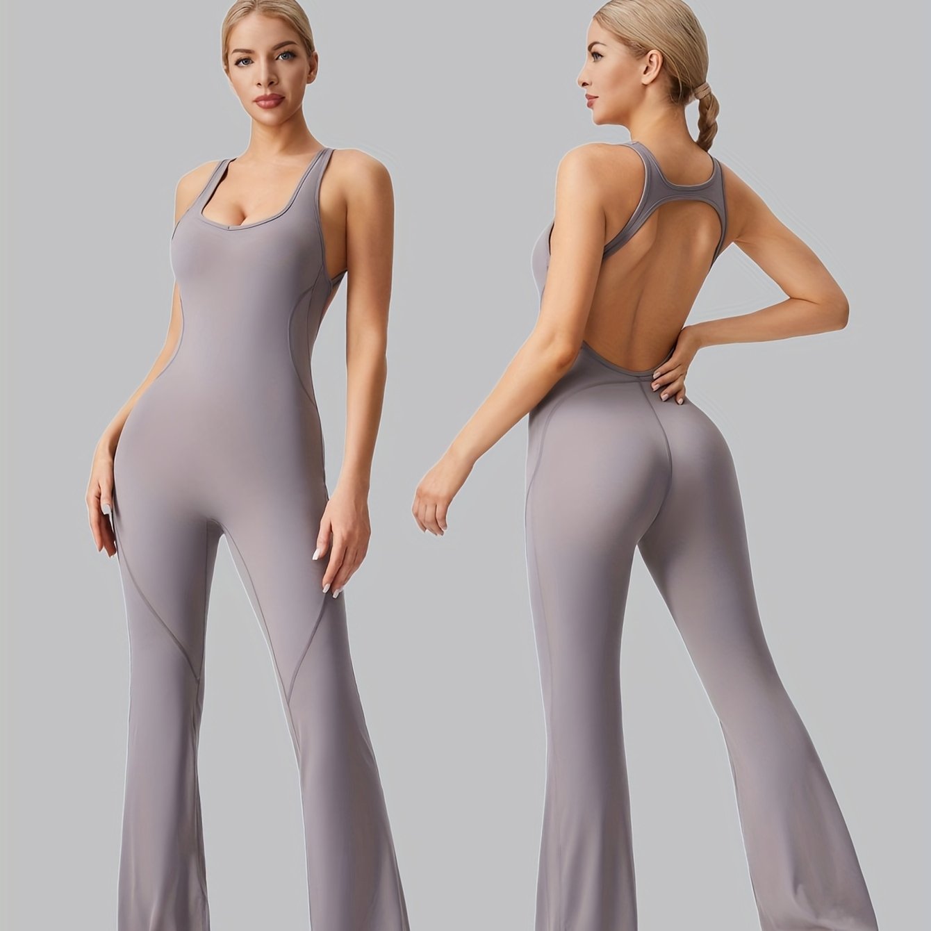 AFZ Women Removable Padded Bra Workout Jumpsuit Sportswear