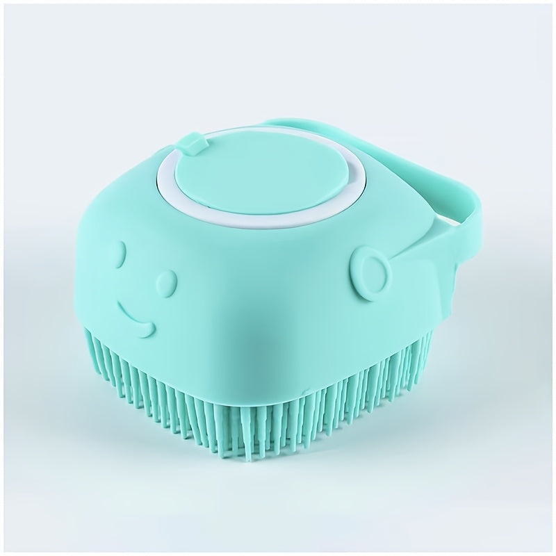 Soft Silicone Pet Bath Brush with Built-in Shampoo Dispenser