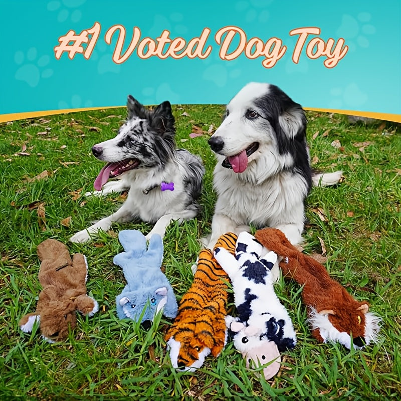 5 Pack Squeaky Dog Toys Plush Chew Toys No Stuffing Crinkle Doggie Toys For Large And Medium Dogs Multi Colored