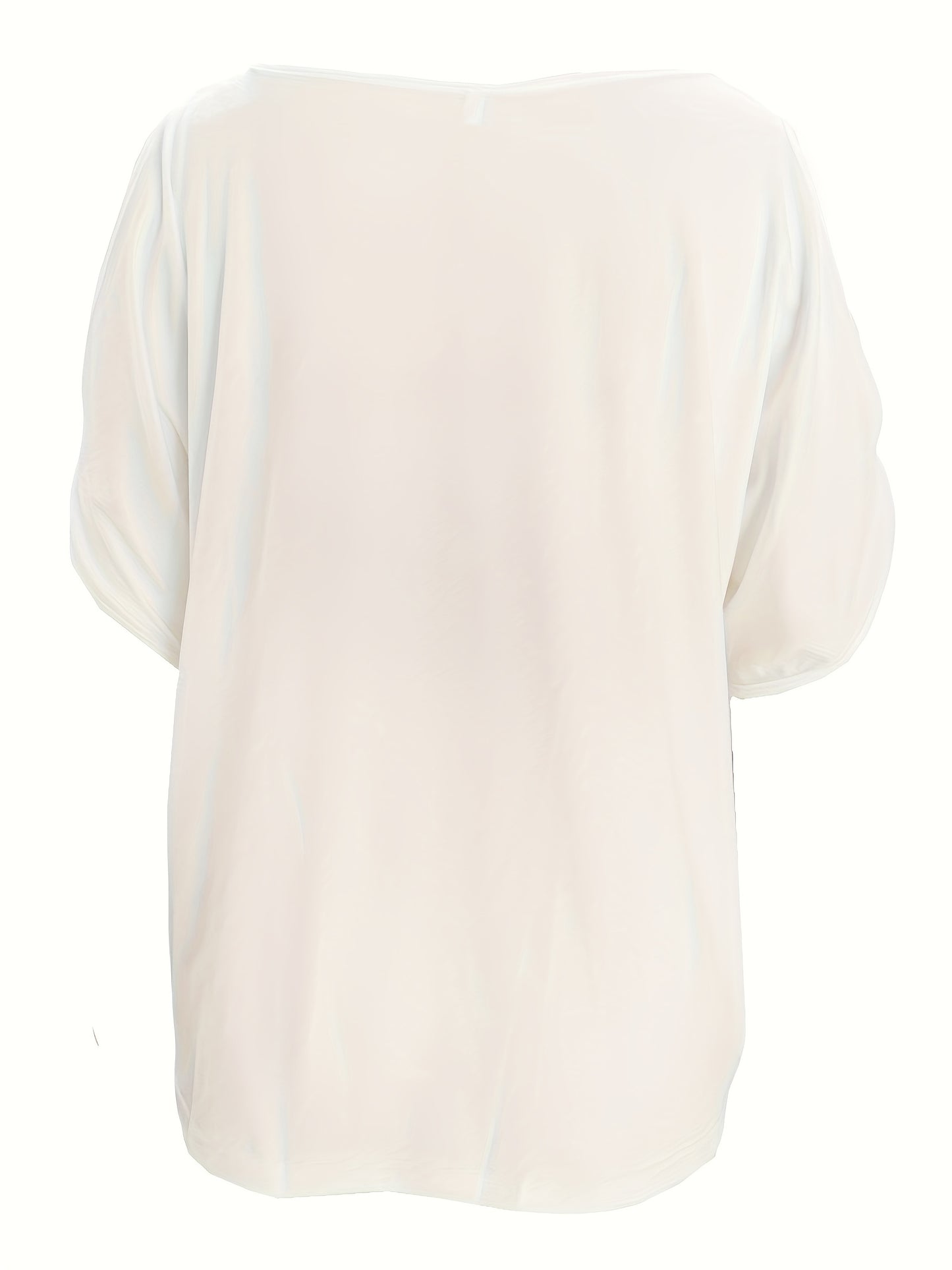 New Summer White Short-sleeved T-shirt Irregular Kink Top