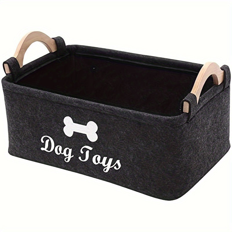 Perfect Pet Storage Basket Chest Organizer Felt Dog Toy Box