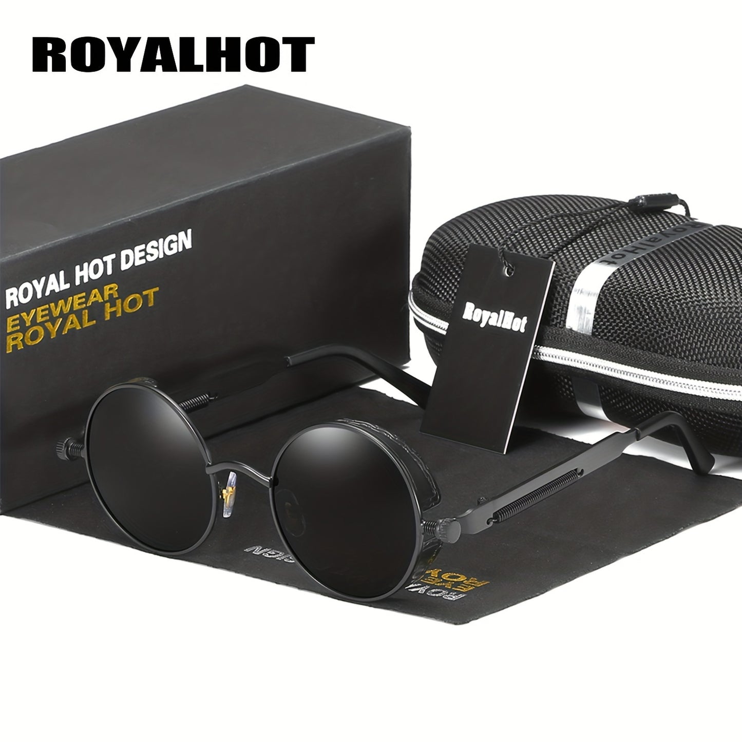 RoyalHot Polarized Round Frame Punk Fashion Glasses For Outdoor