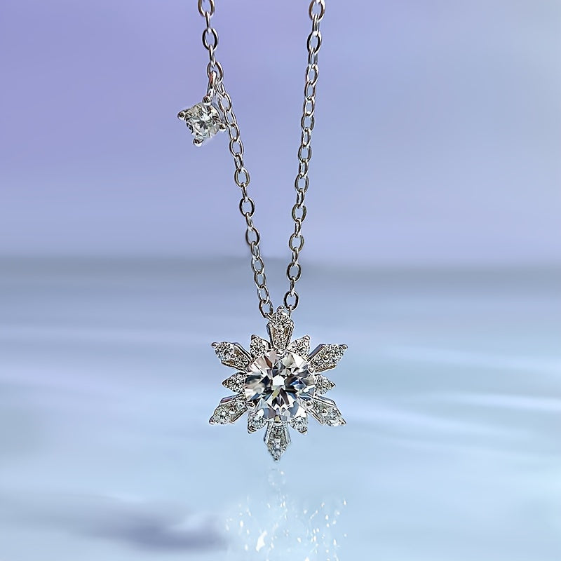 1pc Fine18k Gold Plated 925 Silver 5.5g Moissanite Necklace