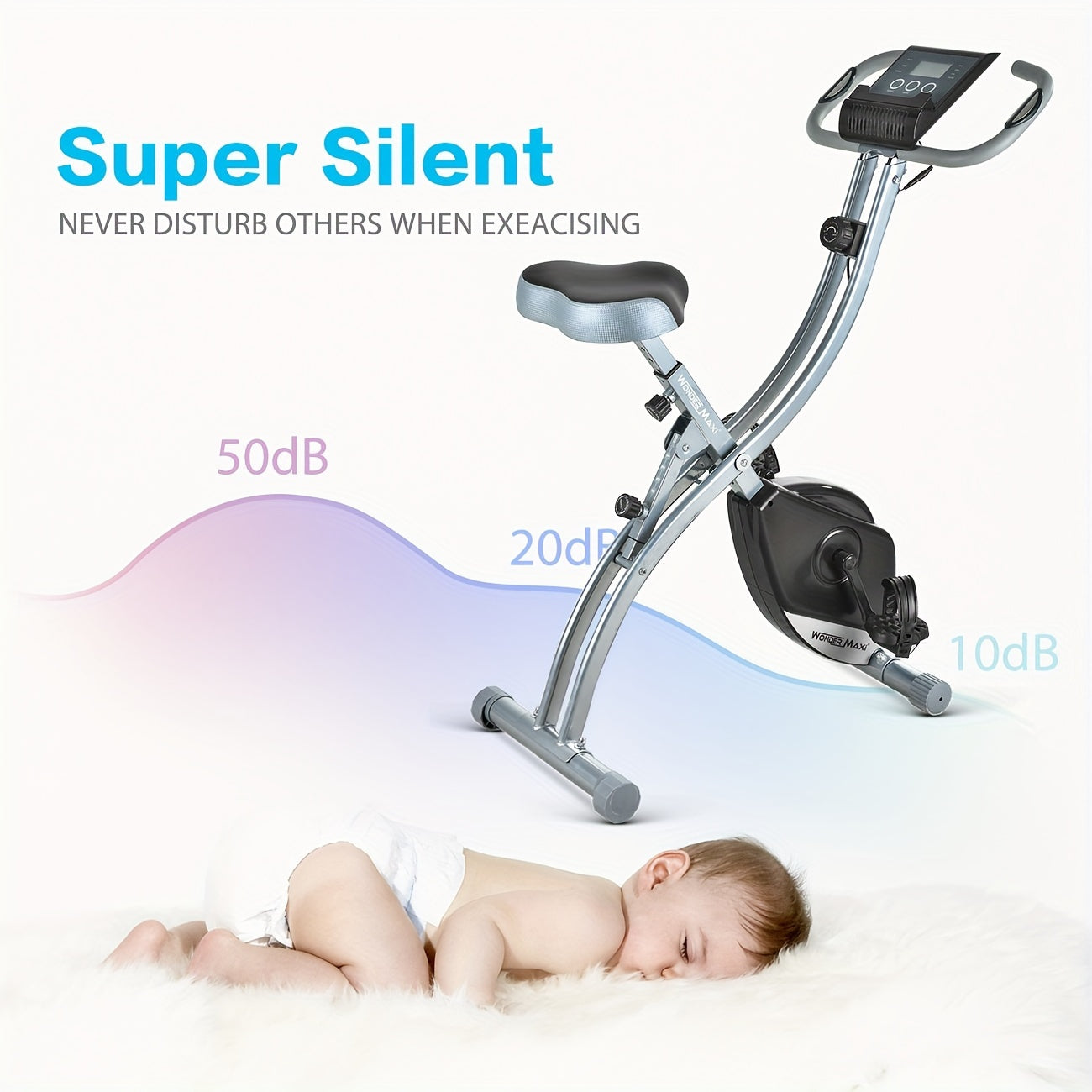 Portable Bike with Roller Skating Design Low Noise 300 Pounds