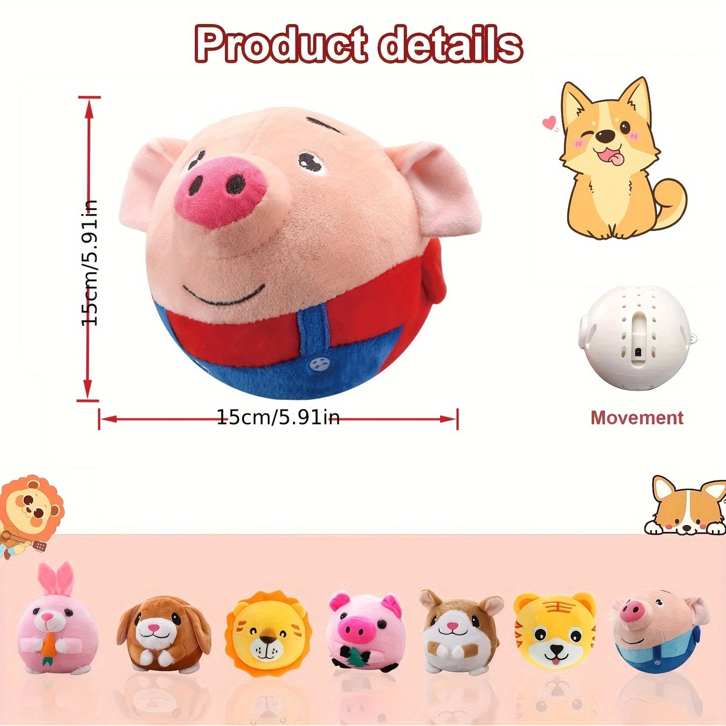 Active Moving Pet Plush Toy for Interactive Dog Fun