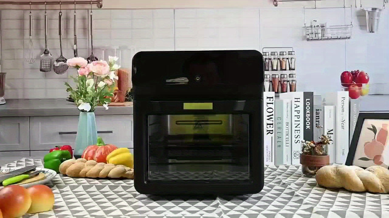 Bluebow 12QT Extra Large Convection Countertop Oven Air Fryer Toaster Oven Combo Roast Bake Broil Reheat Fry Oil Free Stainless Steel LED Digital Touchscreen Visible