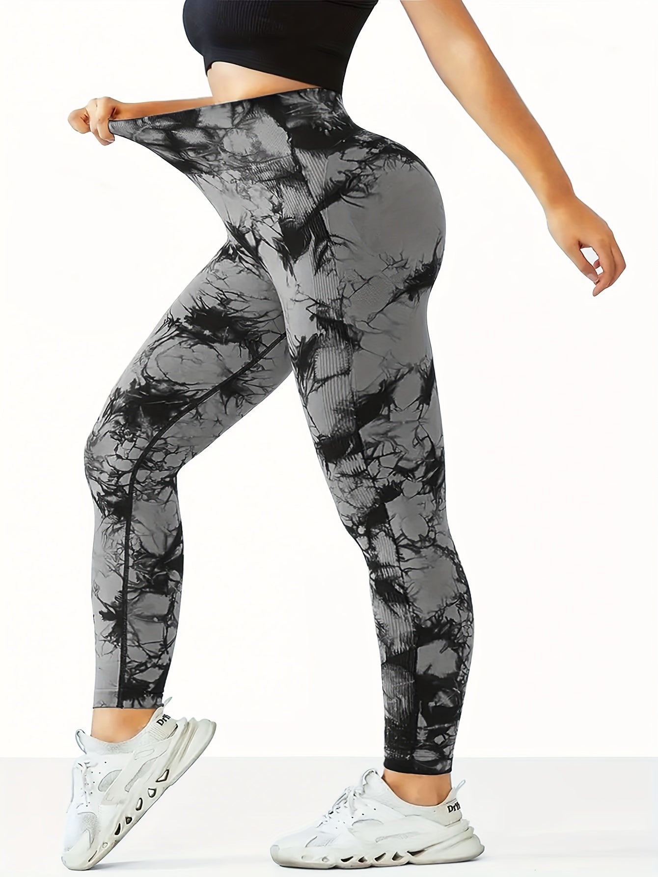 6pcs Seamless High Waist Tie Dye Yoga Trousers for Women Fitness and Workout Clothing