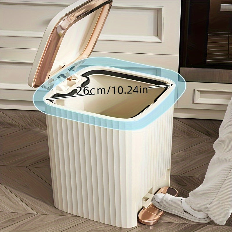 Luxury Large-Capacity Foot Pedal Trash Can with Odor Seal