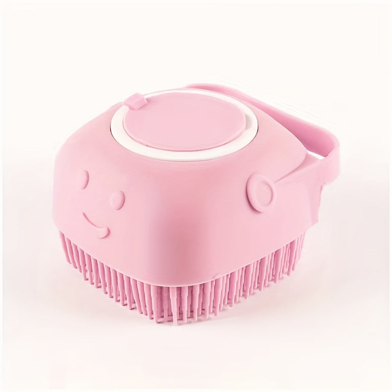 Soft Silicone Pet Bath Brush with Built-in Shampoo Dispenser
