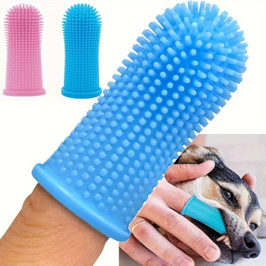 Dog Toothbrush 360 Degree Brushing Kit Cat Toothbrush Dog Teeth Cleaning Finger Toothbrush for Small and Large Pets 2 Pack Without Battery