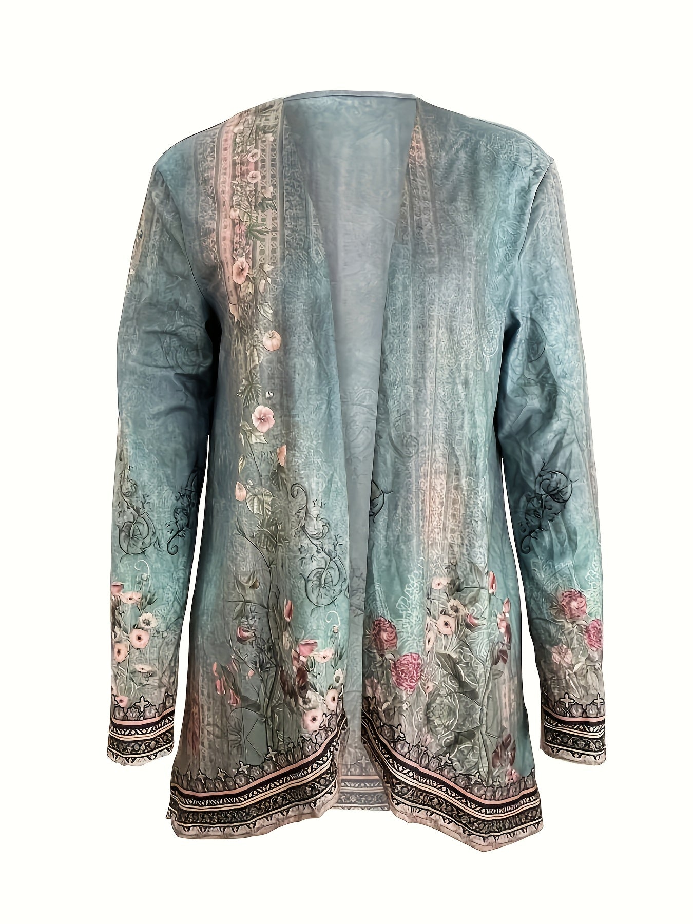 Spring And Autumn New Women Tops Floral Print Cardigan