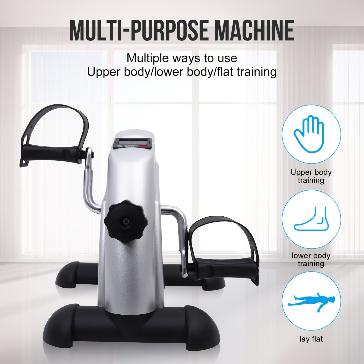 Portable Mini Bike with LCD Display - Under Desk Pedal Exerciser