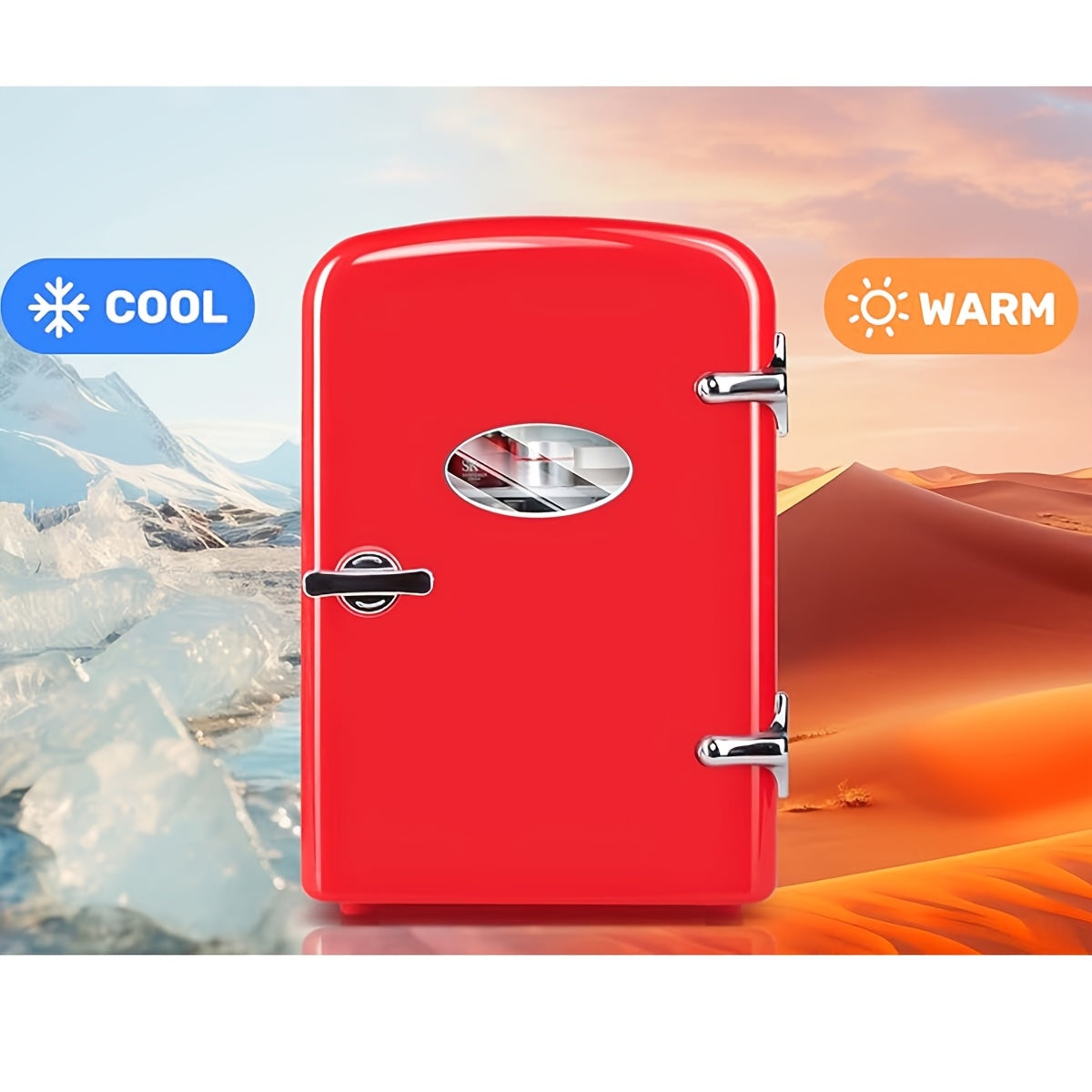 1.06Gal Cooler Warmer Compact Refrigerator Freezer Red