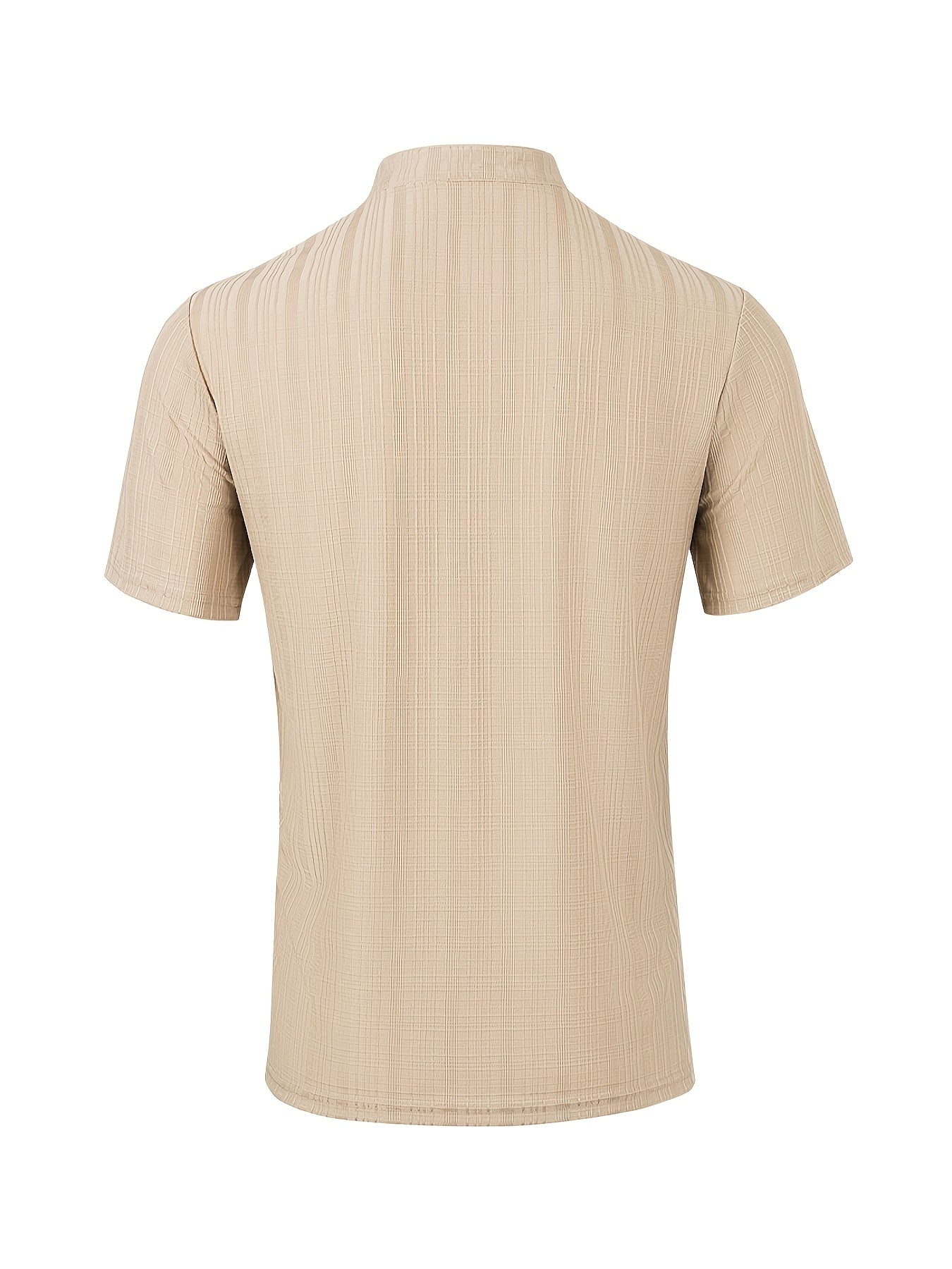 Men'S Solid Color Short-Sleeve Shirt with a Casual Pocket, Perfect for Summer.
