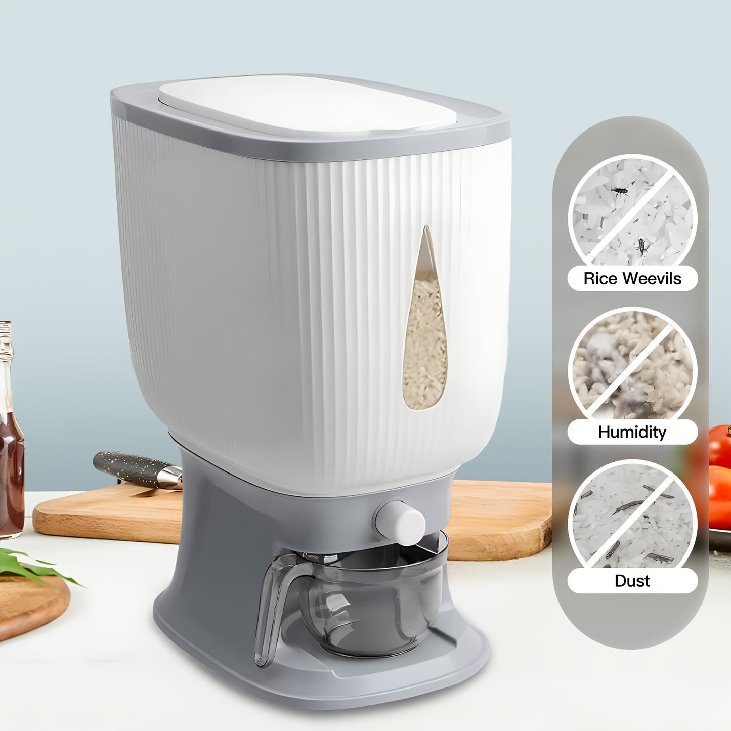 Dynamic Deals Direct Rice Dispenser With Measuring Cup