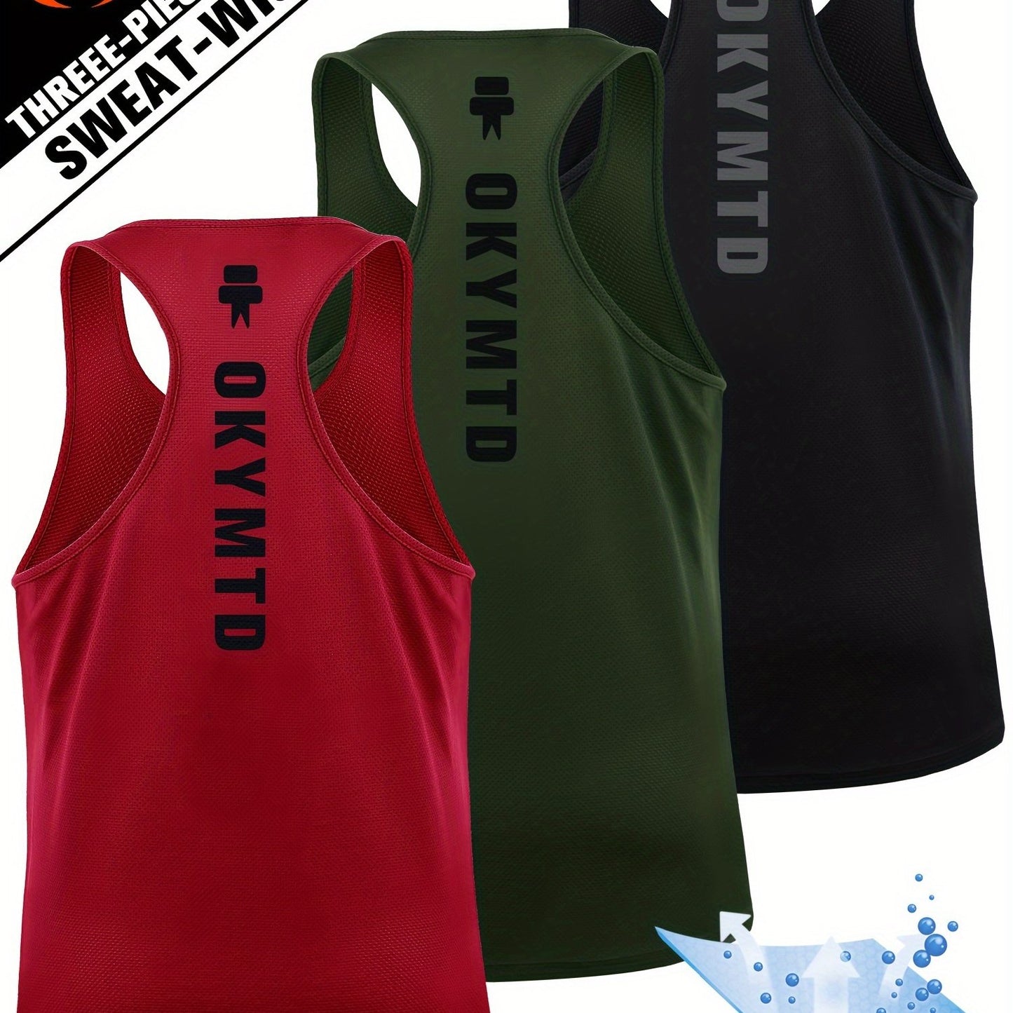 Quick Dry Men's Athletic Tank Tops by Unknown Brand - 3 Pack