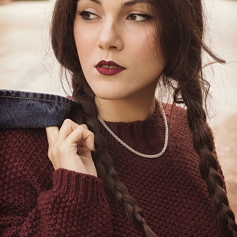 Waitsoul 925 Sterling Silvery Rope Chain Lobster Clasp 2mm 3mm Silvery Chain Men's Women's Silvery Necklace Chain 16-30 Inch Lantern Chain