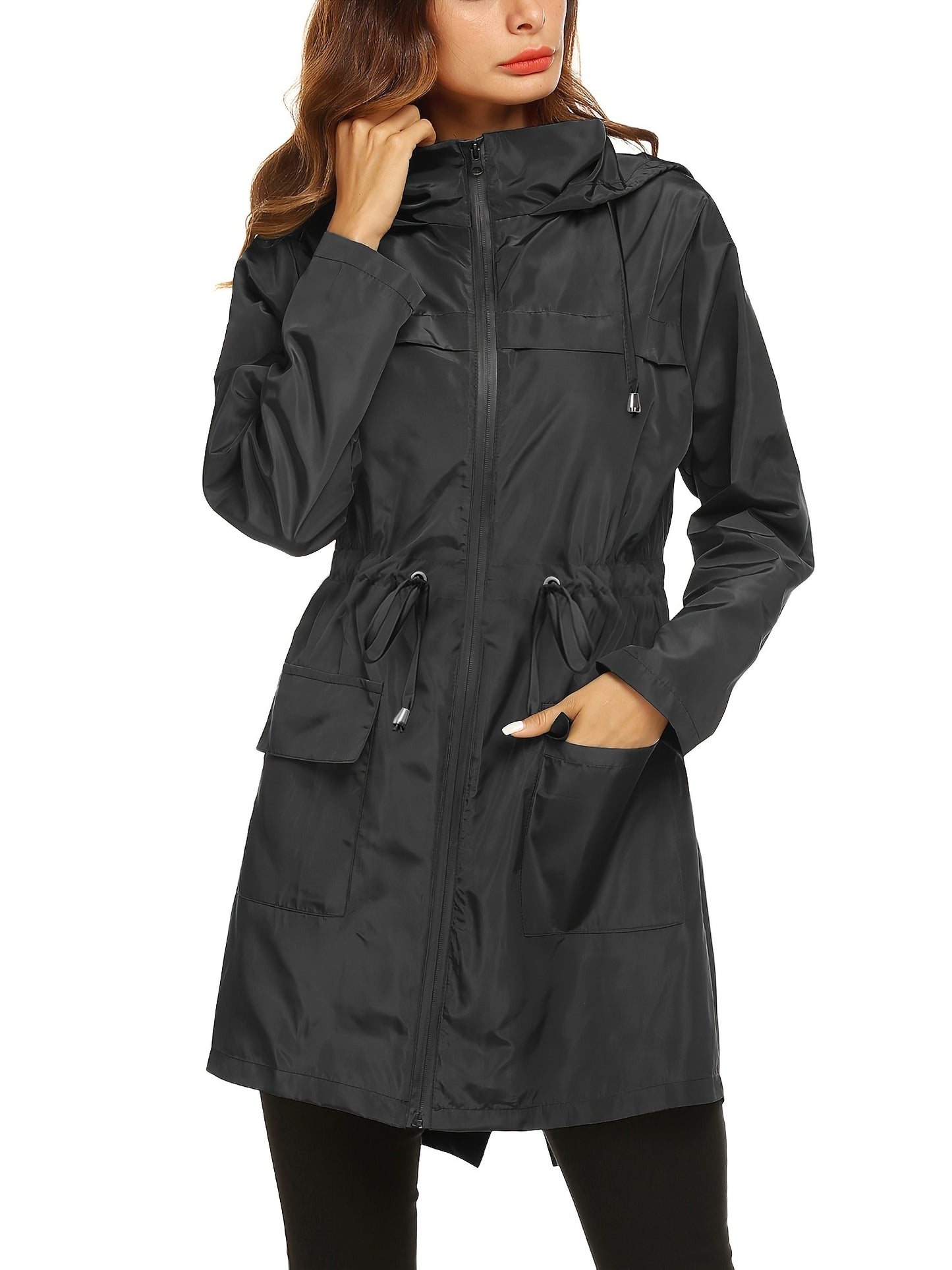 BASHAFO Hooded Raincoat Lightweight Portable Rainy Season