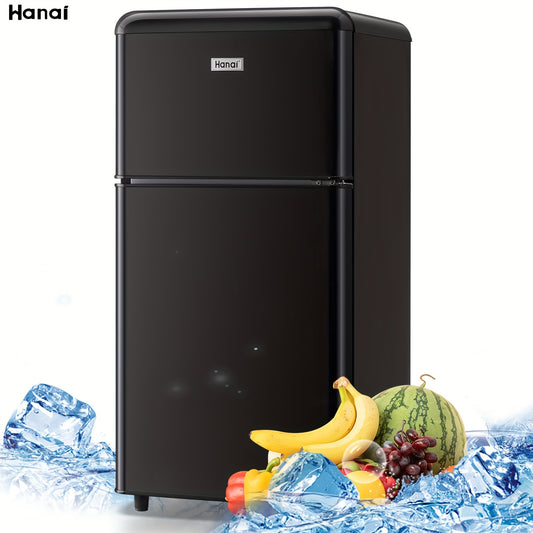 3.5 Cu. Ft Mini Fridge with Freezer 2 Doors Adjustable Thermostat