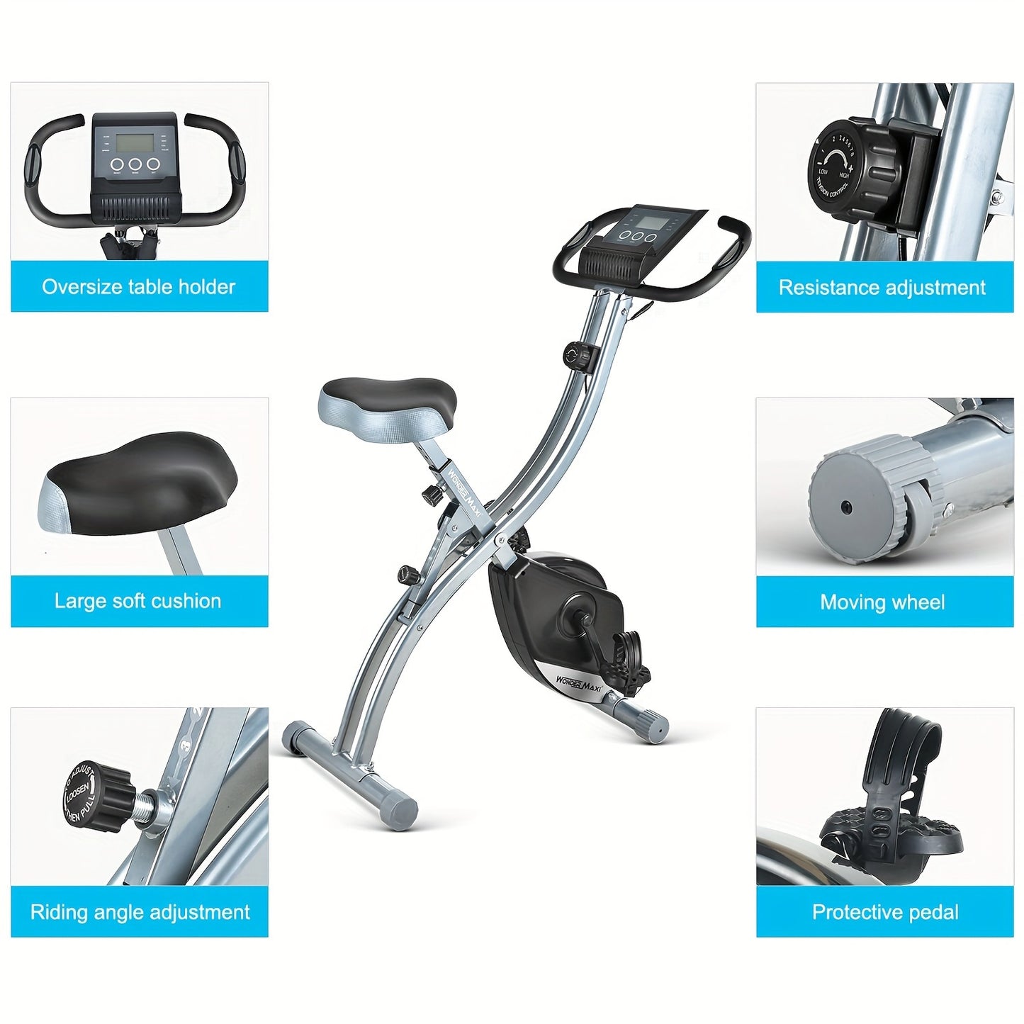 Portable Bike with Roller Skating Design Low Noise 300 Pounds