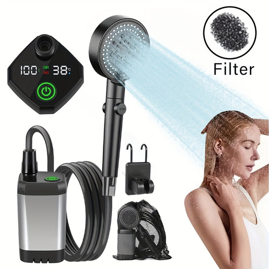 Portable Shower With Smart Display And 6000mAh Battery