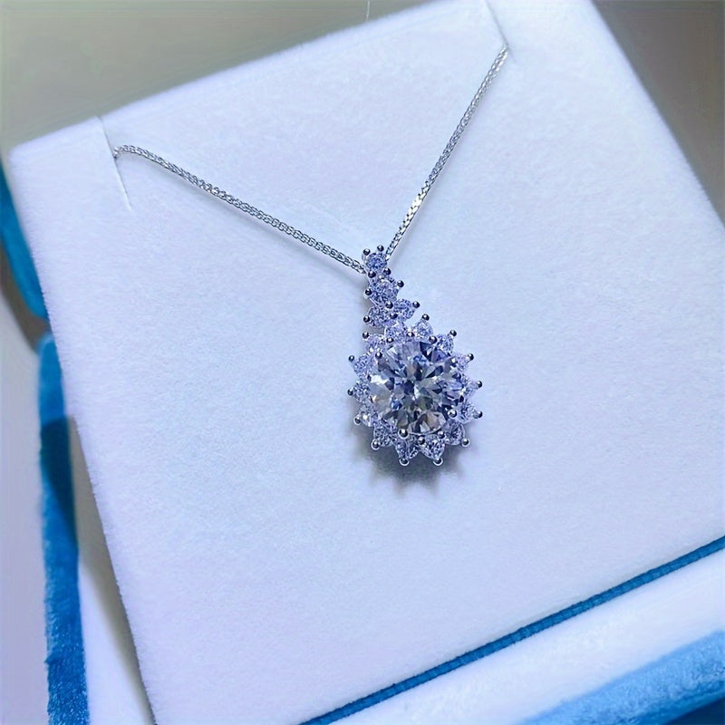 Elegant S925 Silver 18K Gold Plated Necklace with Moissanite