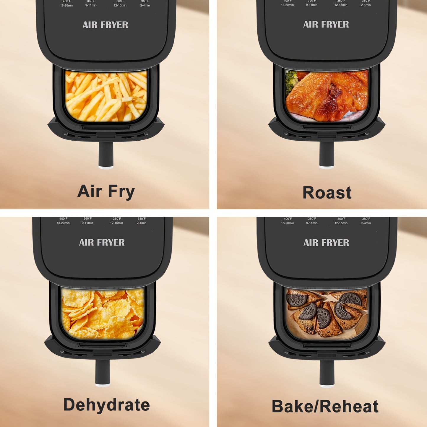5-Quart Large Capacity Air Fryer With 8 One-Touch Preset Functions